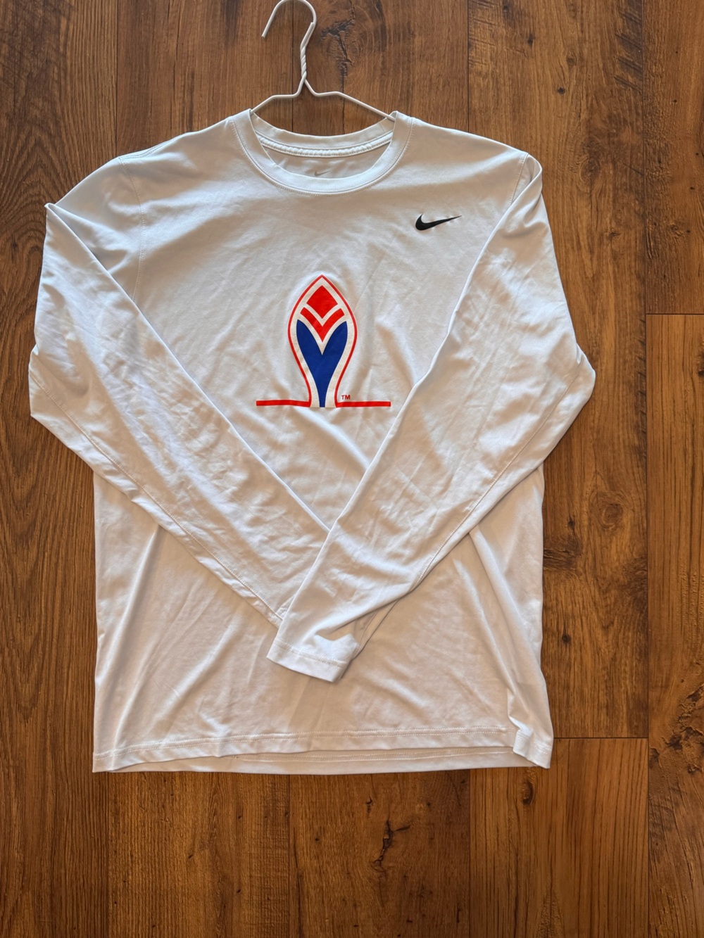 Nike White Long Sleeve Shirt with Retro Atlanta Logo